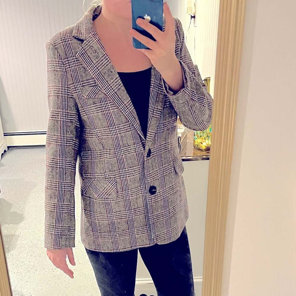 Women’s Flannel Lapel Blazer